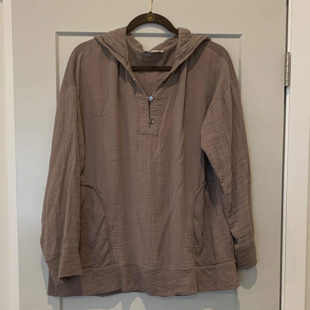 J. Jill Brown Hooded Sweatshirt